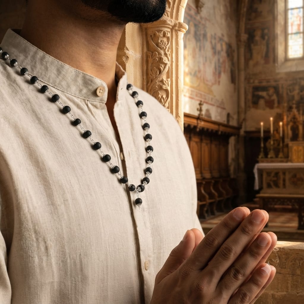Silver Plated Karungali Mala