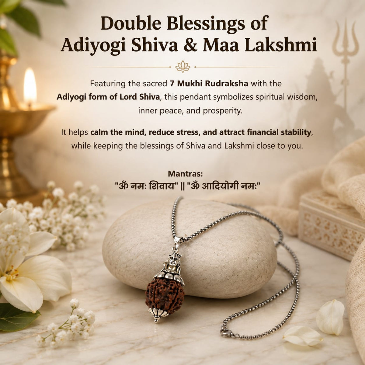 Adiyogi Shiv 7 Mukhi Rudraksha Pendant
