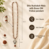 Shiv Rudraksha Mala with Om Shiva Trishul Pendant