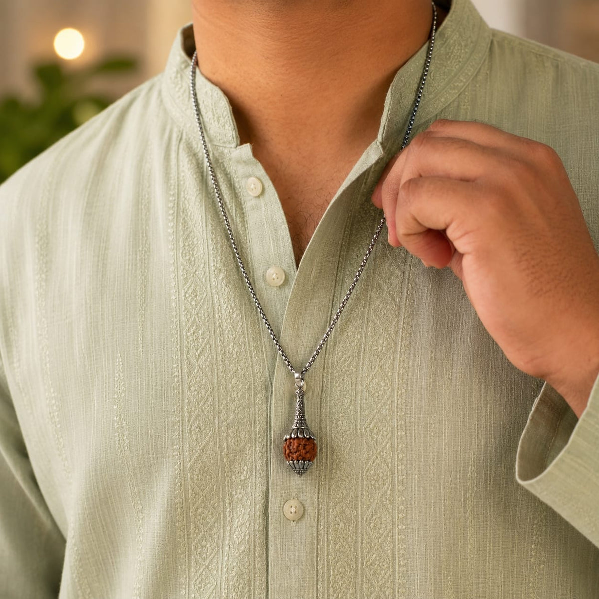 Rudraksha Hanuman Gada Pendant