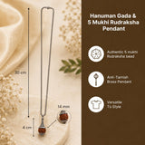 Rudraksha Hanuman Gada Pendant