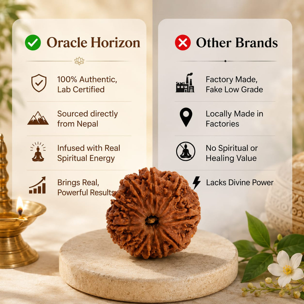 Nepal Origin 11 Mukhi Rudraksha - 17mm to 22mm