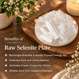 Capricorn Zodiac Metal Bracelet with Free Raw Selenite Plate