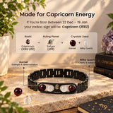 Capricorn Zodiac Metal Bracelet with Free Raw Selenite Plate