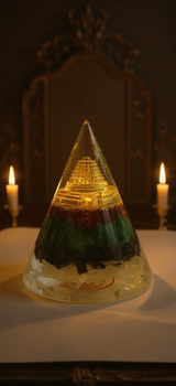 Dhanyog Cone with Sacred Pyramid & Crystal Layers