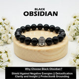 Black Obsidian  Crystal Bracelet | Lab Certified | For Evil Eye Protection - Unisex, 8 mm beads Bracelet