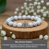 Howlite  Crystal Bracelet | Lab Certified | For reducing anxiety and stress - Unisex, 8 mm beads Bracelet