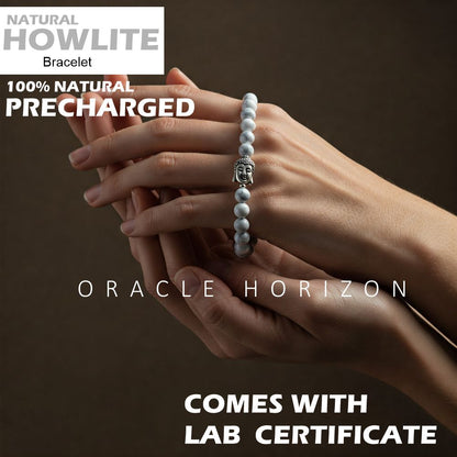 Howlite  Crystal Bracelet | Lab Certified | For reducing anxiety and stress - Unisex, 8 mm beads Bracelet