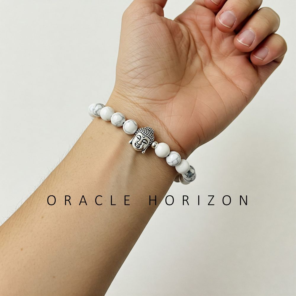 Howlite  Crystal Bracelet | Lab Certified | For reducing anxiety and stress - Unisex, 8 mm beads Bracelet