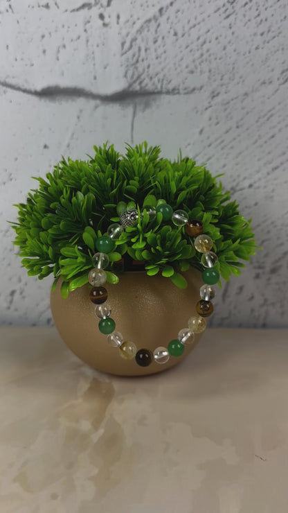 Competitive Exam Crystal Bracelet | Lab Certified | Promotes Attracts Good Luck, Promotes Focus, Concentration and Confidence - Unisex, 8 mm beads Bracelet