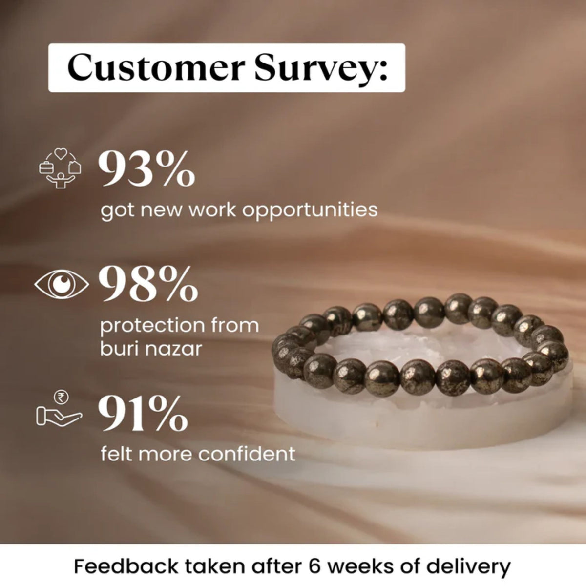 Prosperity Pyrite Bracelet with Raw Selenite Charging Tray
