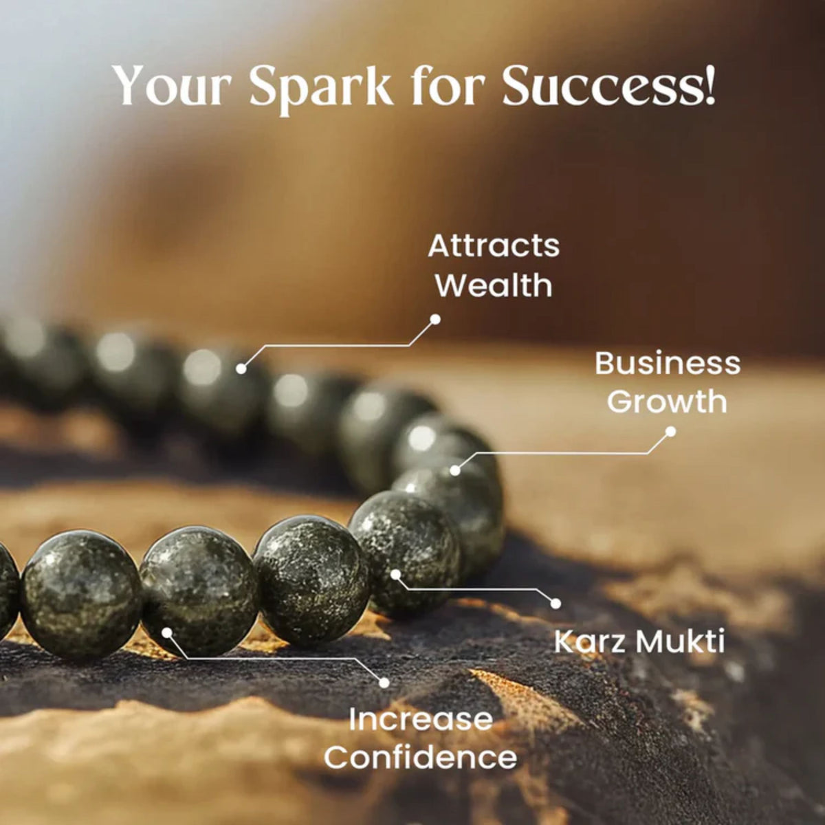 Prosperity Pyrite Bracelet with Raw Selenite Charging Tray