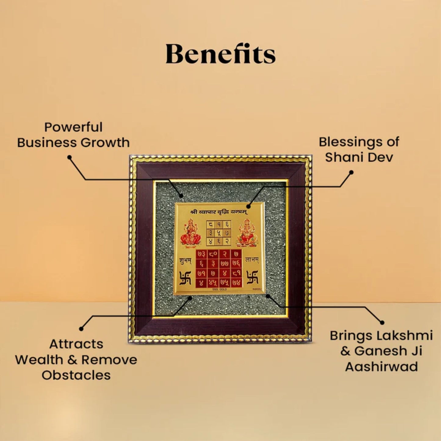 Oracle Horizon – Vyapaar Vriddhi Pyrite Frame- Unlock Business Growth | Attract Wealth | Remove Obstacles